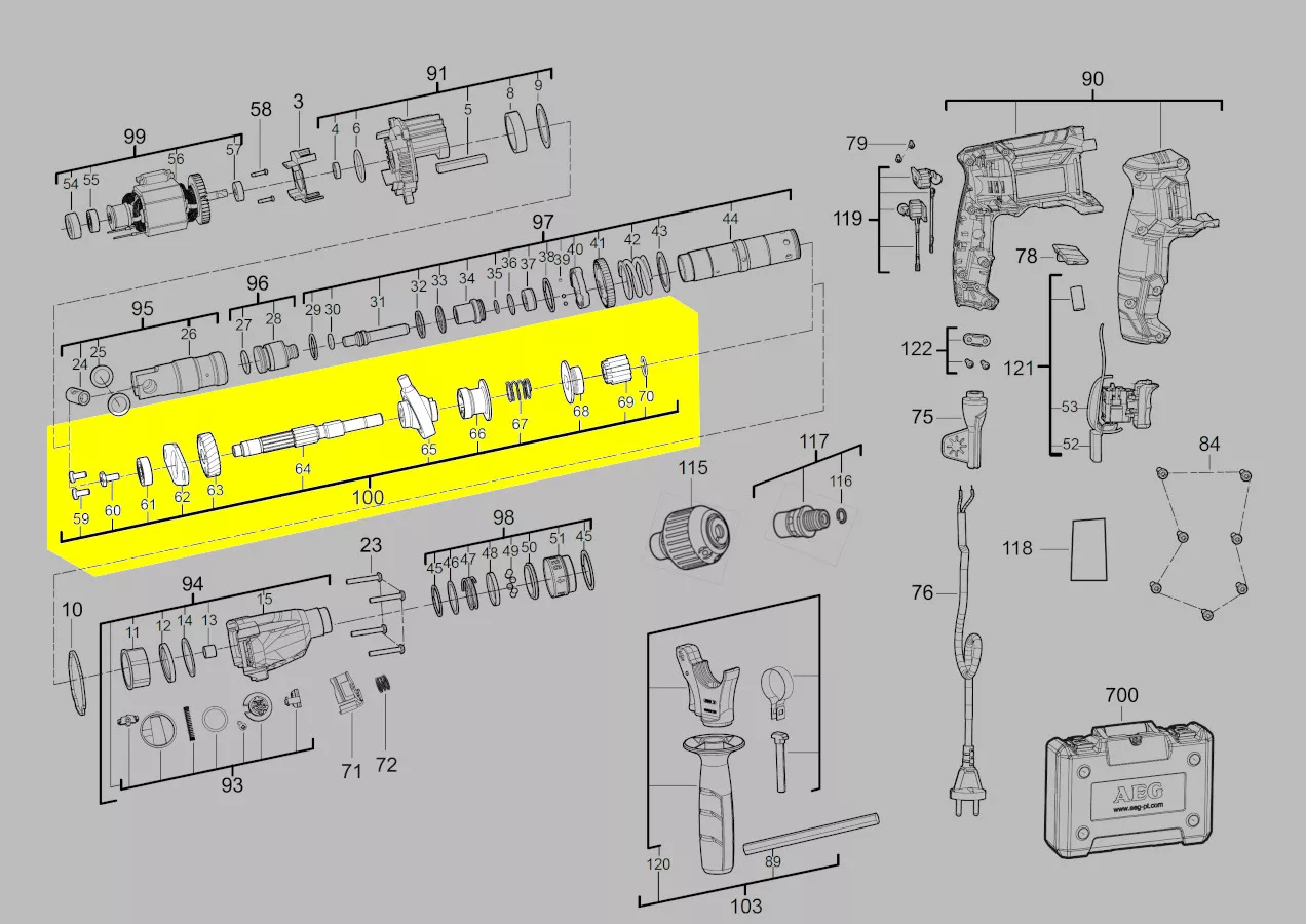 entrainement disque oscillant réf. 4931454505 AEG